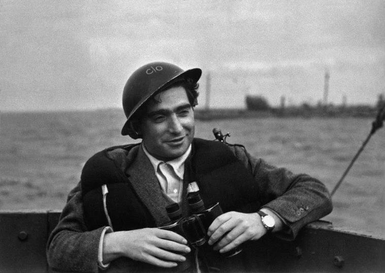 Portrait of Robert Capa on D-Day (1944).