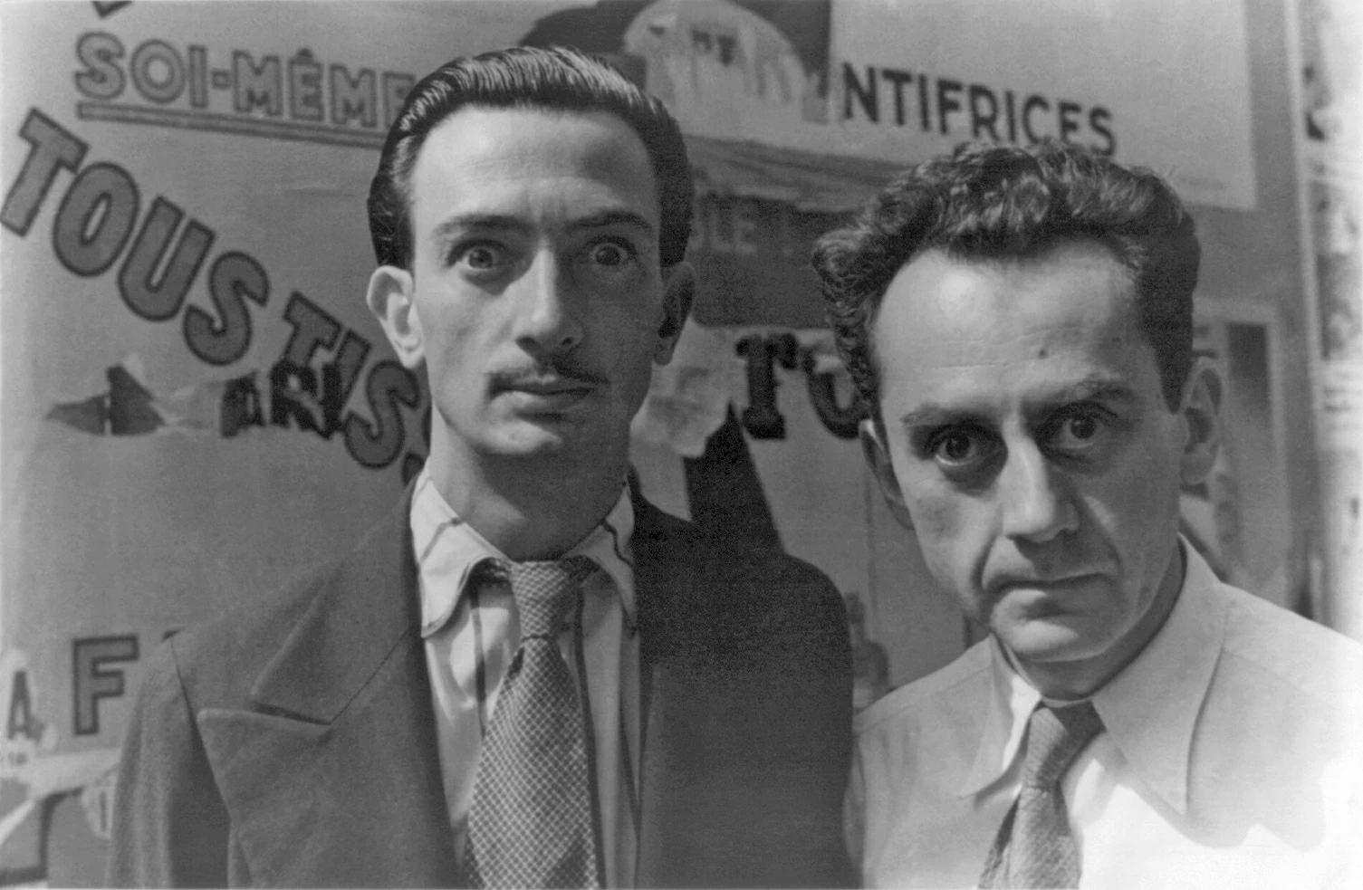 Portrait of Man Ray (right) and Salvador Dali (left).