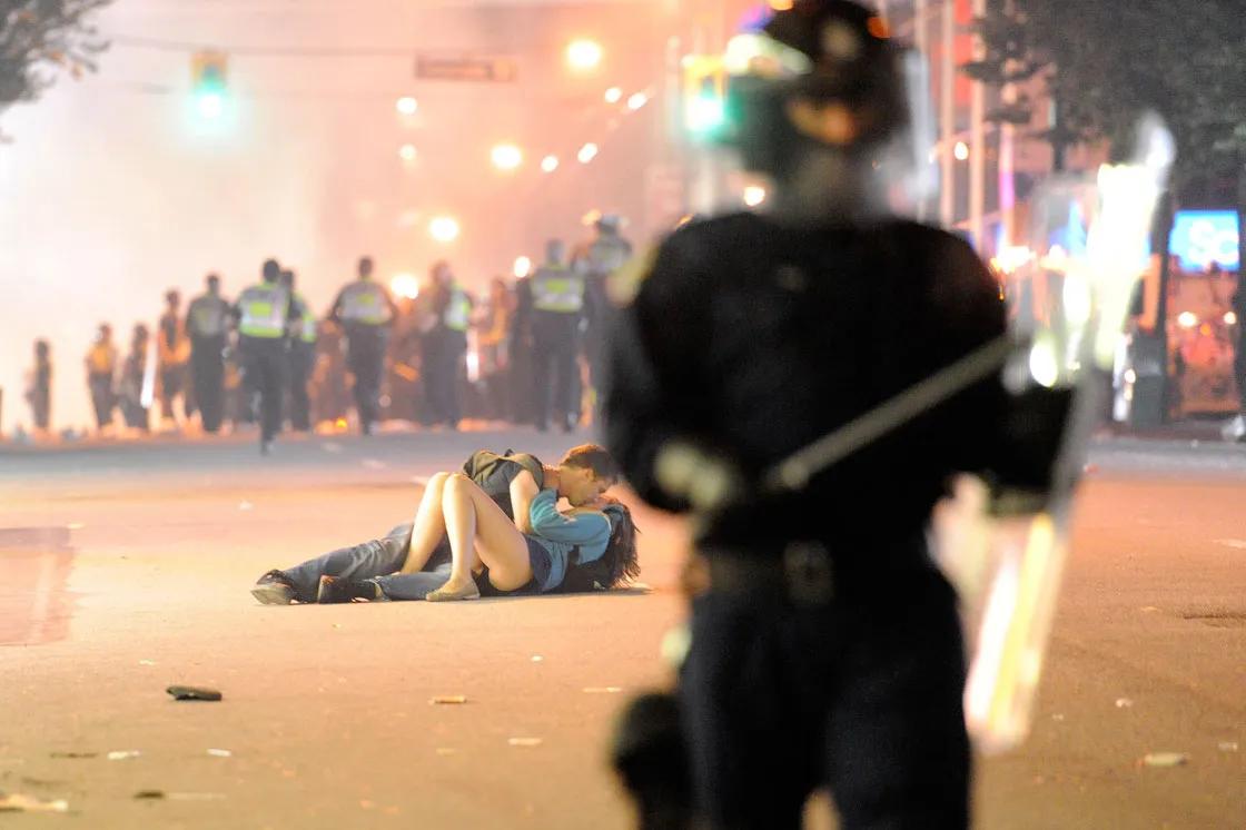 Vancouver Riots Kissing Couple