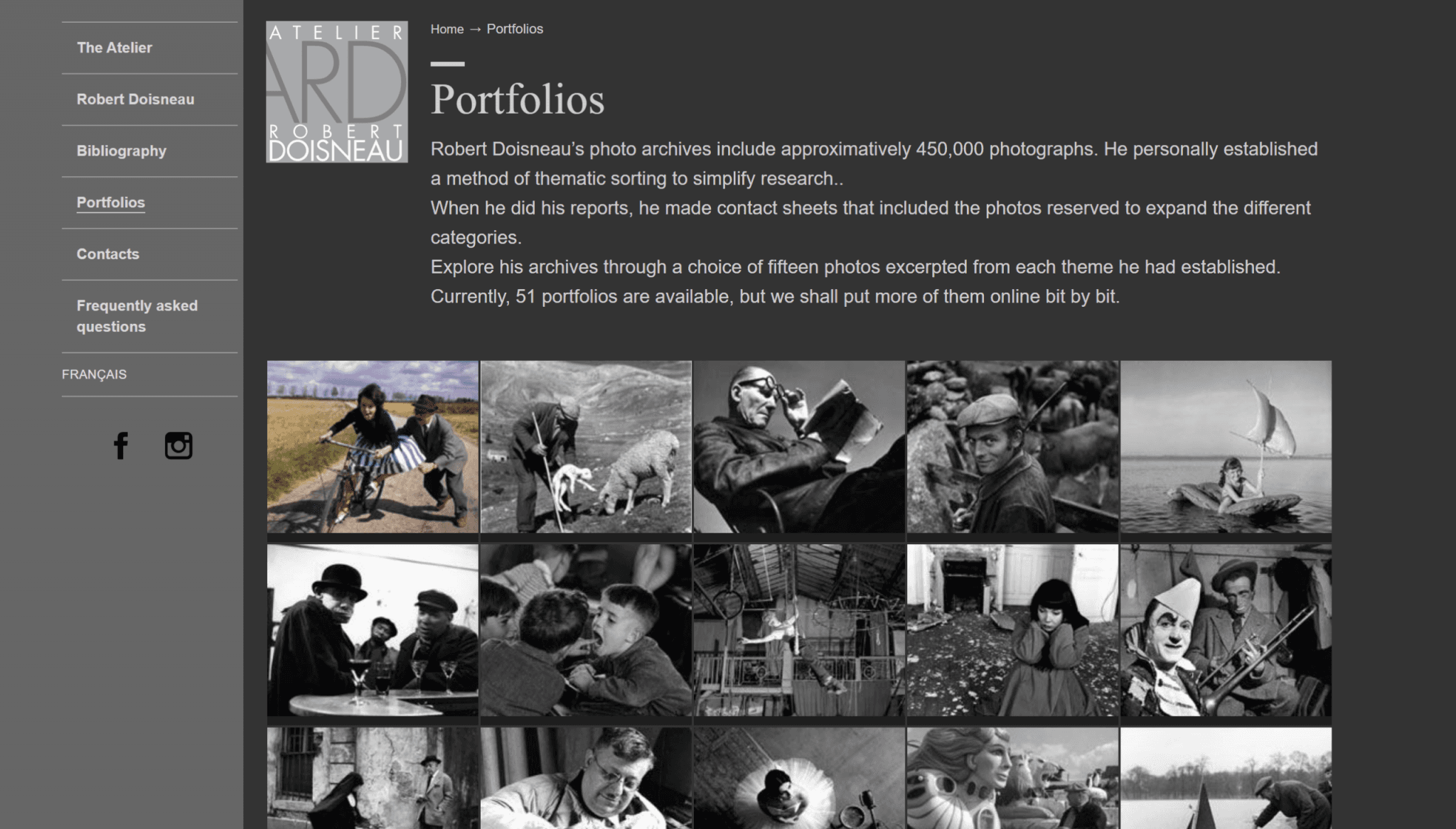 Doisneau’s fantastic work on a website