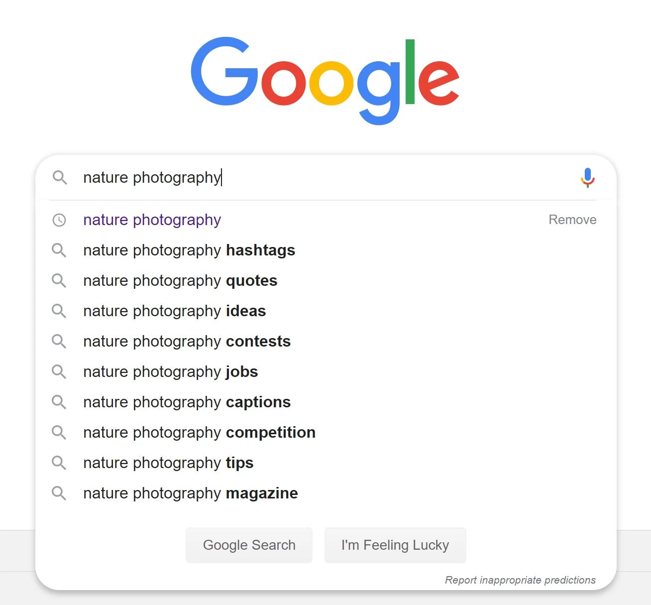 Google Search example