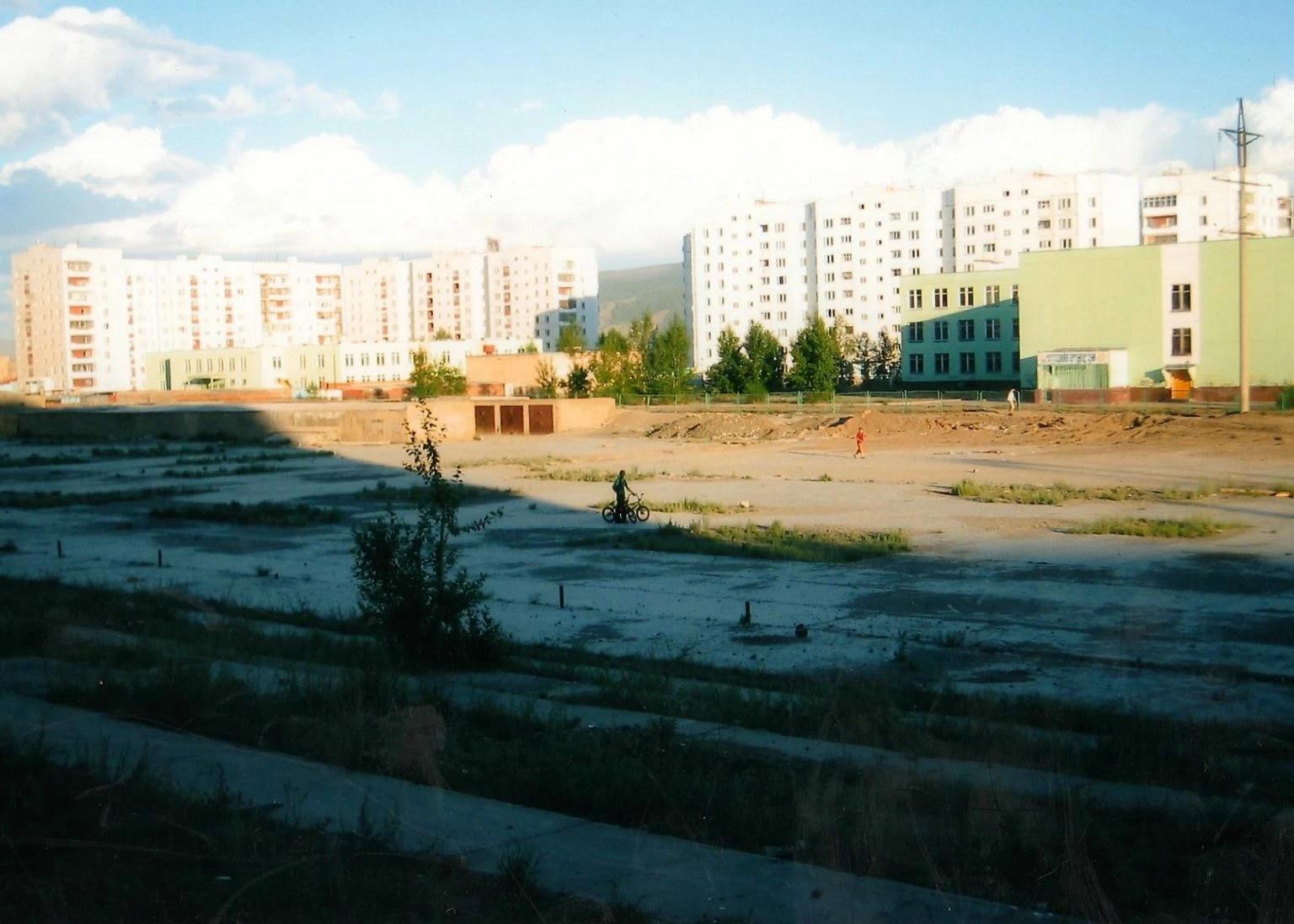The abandoned skatepark as Andy and a fellow BMX rider found it when they finally arrived in the Mongolian capital, Ulan Bator.