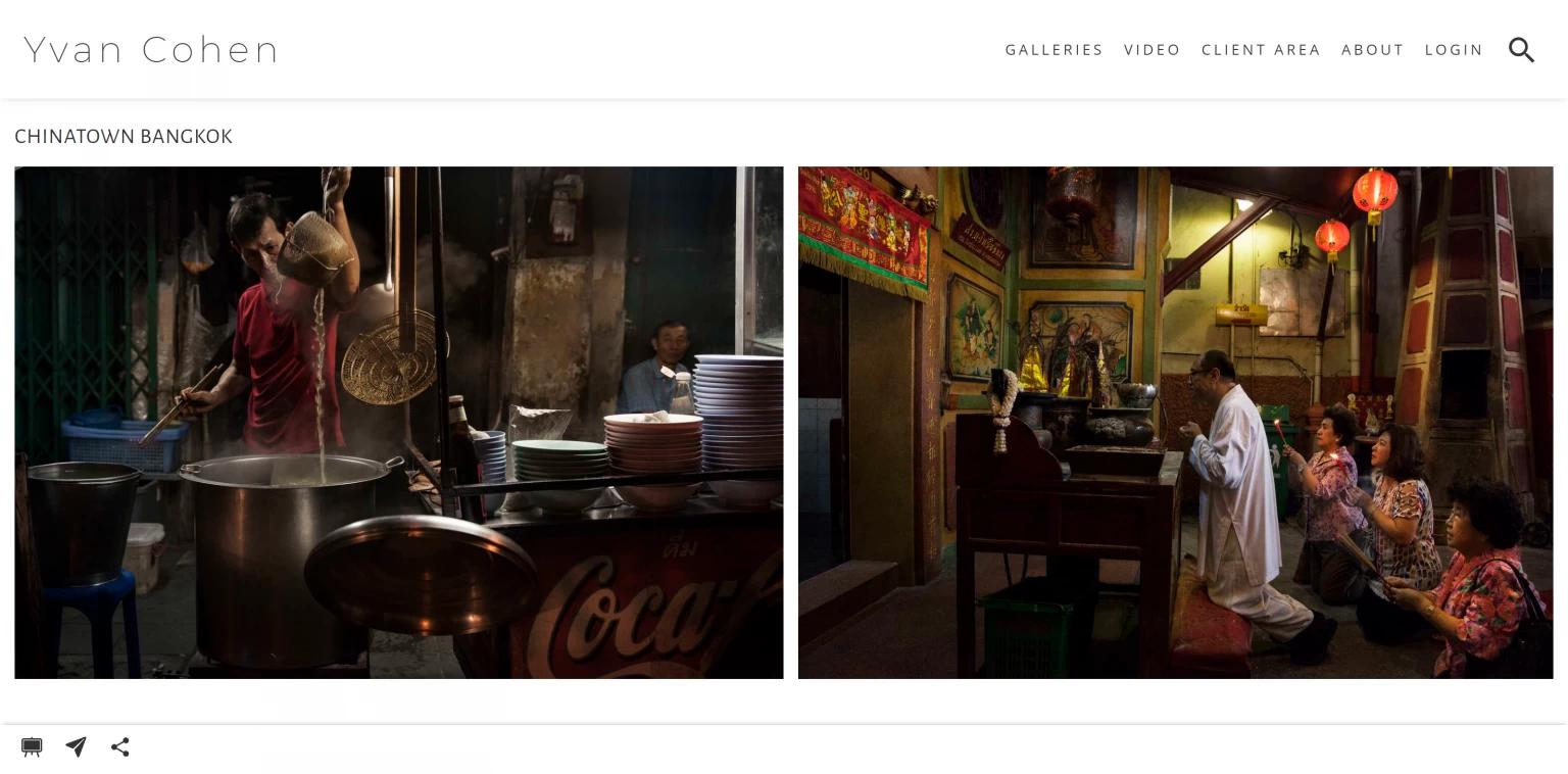 An example of a professional photography website, belonging to Yvan Cohen