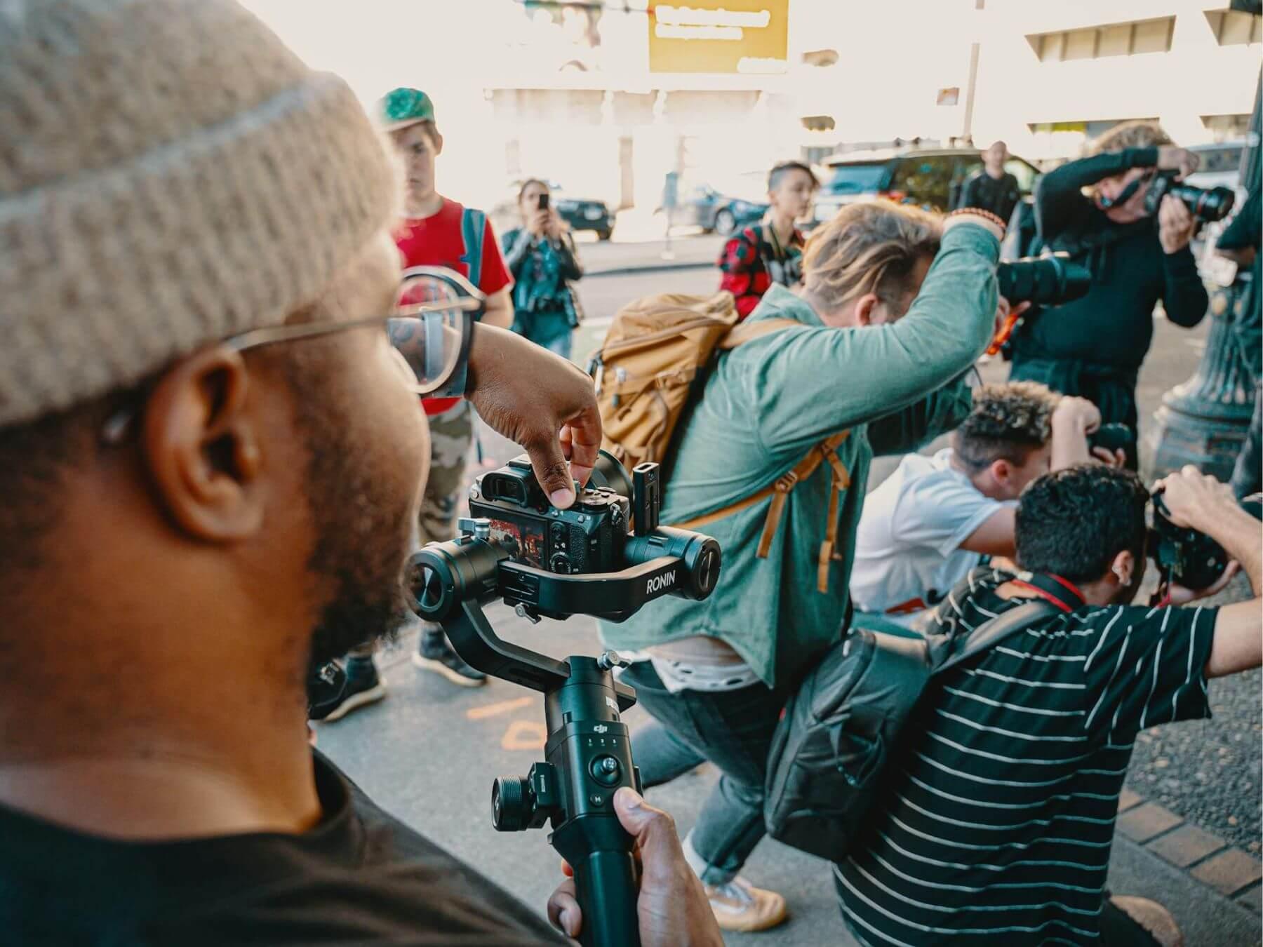 A photo of people taking photos