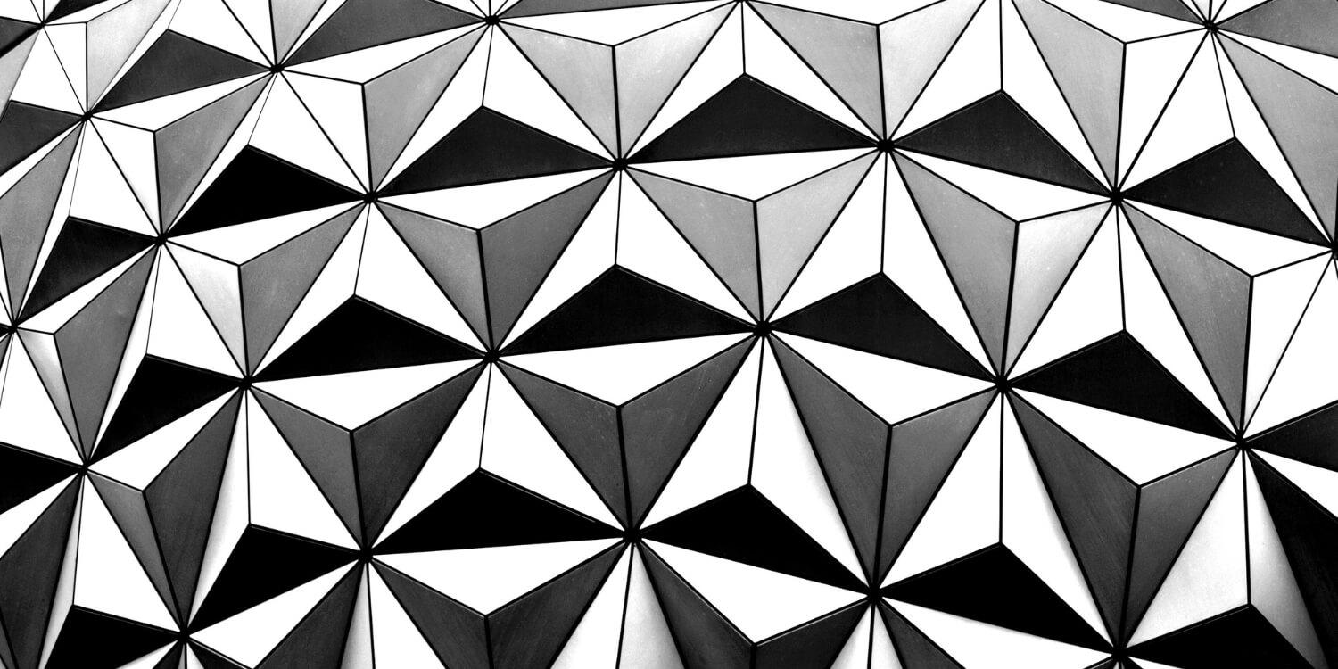 Photo of black and white diamond wallpaper.