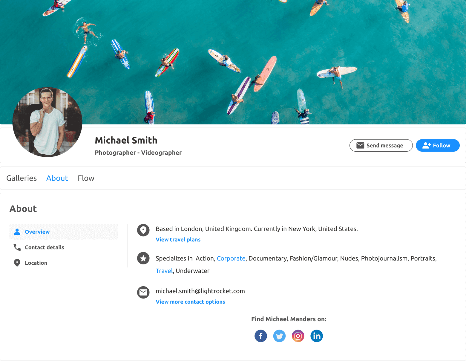 Shareable profile page